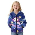 thumbnail image 2 of FKELYI Star Axolotl Cloud Print Kids Hoodies Zip Up Front Cosy Sweatshirt Jacket with Pockets Fleece Hooded Top Streetwear for School Home Boys Activewear, S, 2 of 6