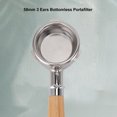 thumbnail image 3 of Portafilter Professionnel en Acier Inoxydable 58mm Porte-Filtre à Café Sans Fond avec Poignée en Bois Massif Compatible avec la Machine à Café Baretto, 3 of 7