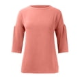 thumbnail image 3 of 2024 Summer New Women's Casual And Comfortable Commuting Cropped Sleeve Solid Color T Shirt Dry Tech Shirts Women Running Tee Shirts Women T Shirts Spandex Short Sleeve Scrub Jackets Dark Tee Women, 3 of 4