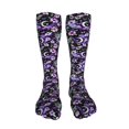 thumbnail image 5 of Honeii Pink purple rainbow flower butterfly Print Calf Socks Sports Socks Seamless Toe, Trouser Socks,Knee High Long Socks for Women and Men-One Size, 5 of 8