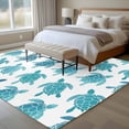 thumbnail image 5 of Coastal Sea Turtle Area Rugs Collection 6'x9', Nautical Turquoise Ocean Creatures Non Slip Indoor Rectangle Throw Runner Rug Floor Mat Carpet for Living Room Dining Table Bedroom Nursery, 5 of 9
