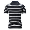 thumbnail image 3 of BOBOGOJP Polo pour Hommes à Manches Courtes, Performance Imprimée, Évacuation de l'Humidité (Marine,TG), 3 of 5