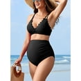 thumbnail image 2 of V Neck Two Piece Swimwear for Maternity High Waisted Pregnancy Bikini Set Pregnancy Swimsuit, 2 of 6