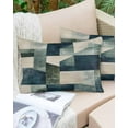 thumbnail image 6 of Turquoise Green Geometric Throw Pillow Cover 16 x 24 Inch Decorative Pillow Cover Vintage Modern Abstract Art Lumbar Pillowcase Seasonal Rectangle Cushion Case for Couch Sofa Bed Living Room, 6 of 7