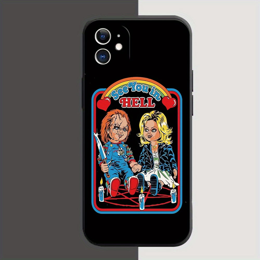EZB Funda De Teléfono Para IPhone Compatible Con IPhone | Elegante Cubierta De Teléfono Con Temática De Terror Gótico Espeluznante | Funda Dura Con Bordes Flexibles Y Absorbentes De Impacto (Rosa