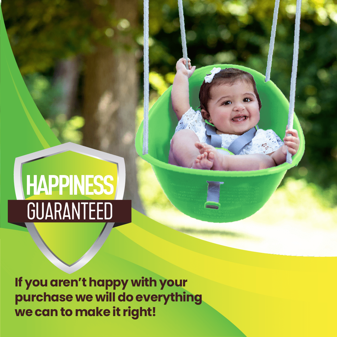 Swurfer Coconut Toddler Swing – Comfy Baby Swing Outdoor, Safe Quick Click Locking System, Easy Installation, Ages 6 - 36 Months, Green