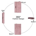 thumbnail image 4 of Montana West Wallets for Women Trifold Large Card Organizer Zipper Coin Purse, Dark Pink, 4 of 7