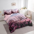 thumbnail image 3 of Feelyou Princess Castle Twin Bedding Sets 7pcs, Pink Rose Dlwoer Bedding Comforter Set, 3 of 8