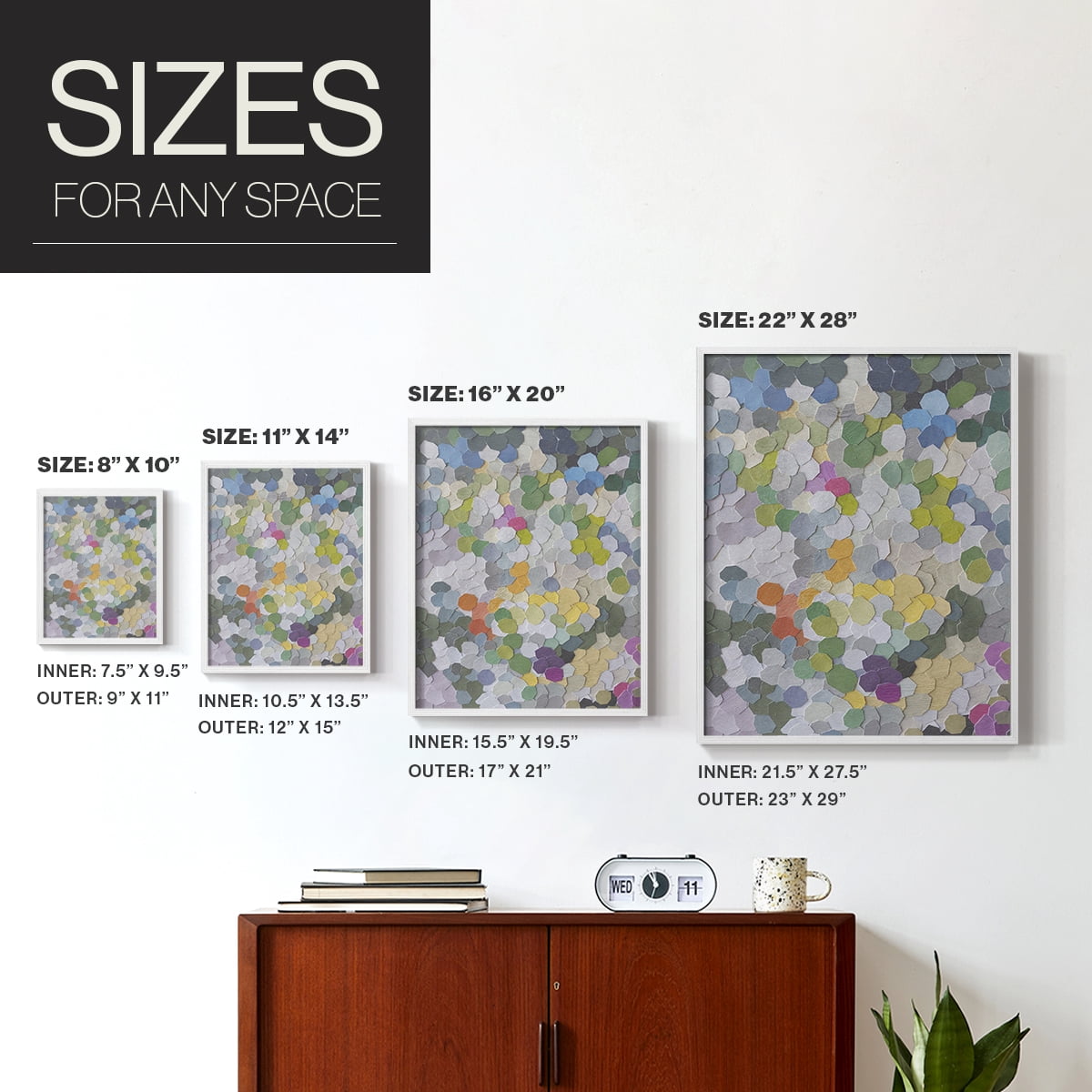 Canne Garden Framed Print in White Solid Wood Framed Print No Nail Hanging