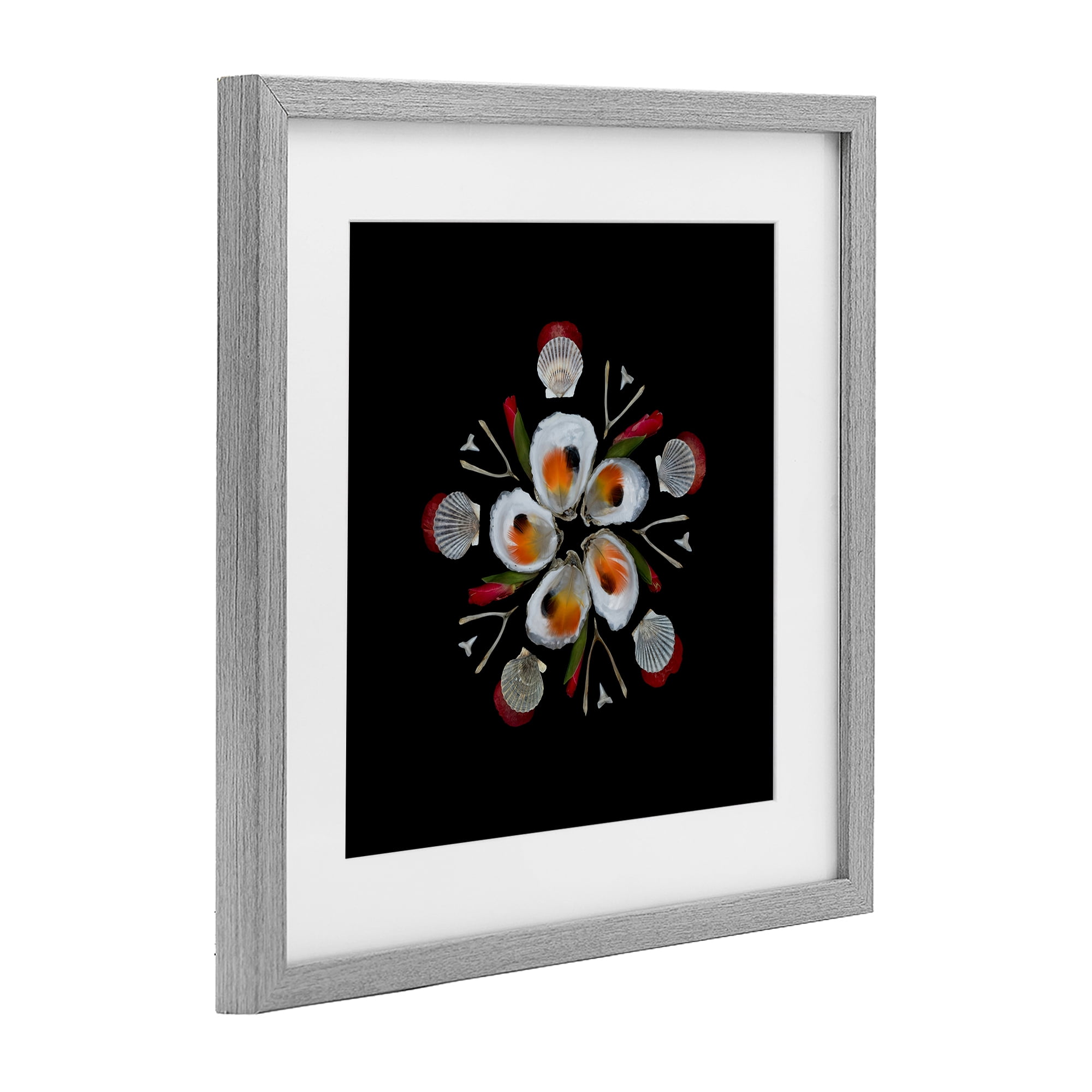 Stupell Industries Nautical Oysters Mandala Gray Framed Print Under Glass, design by Beth Adoette