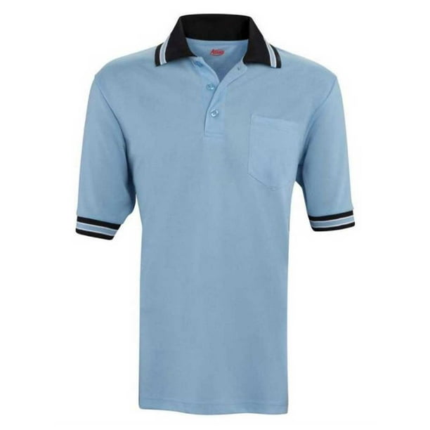 Adams Umpire Polo Shirt Baseball Softball Ump Smitty (Powder Blue/Black