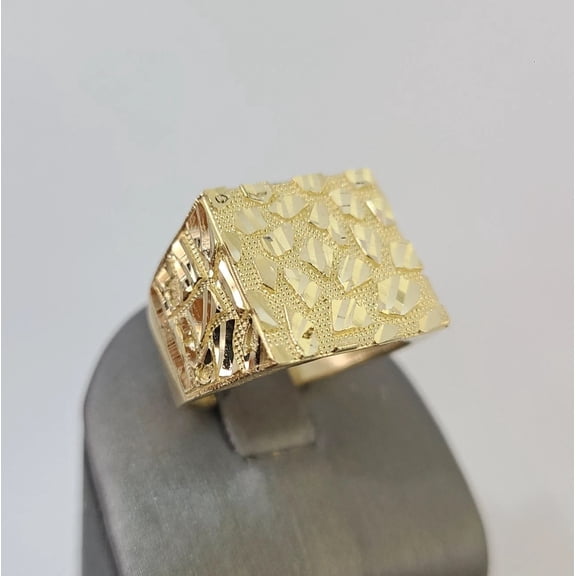 14k Nugget Ring Yellow Gold Women Men Real Genuine 14KT (Ring Size:6;)