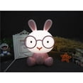 thumbnail image 2 of Lámpara de mesa LED de conejo para decoración de habitación infantil, luz nocturna, tres velocidades ajustables, adorable conejo de dibujos animados, protección ocular táctil (1 paquete, rosa), 2 of 4