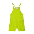 thumbnail image 6 of Atogsazn Girls Rompers Summer Casual Loose Sleeveless Overalls Spaghetti Strap Shorts Jumpsuit 2025 Beach Vacation Outfits Yellow 11-12 Years, 6 of 8