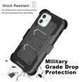 thumbnail image 4 of Ebizware for iPhone 12 and iPhone 12 Pro Phone Case with 2 Pcs Tempered Glass Screen Protectors, Belt Clip Holster & Kickstand Heavy Duty Rugged Cover for iphone 12 / iphone 12 Pro - Black, 4 of 9