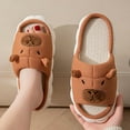 thumbnail image 6 of Slippers for Women Men Casual Slip-on Flats Home Indoor Outdoor Close Toe Unisex Couples House Slippers Brown 9, 6 of 7