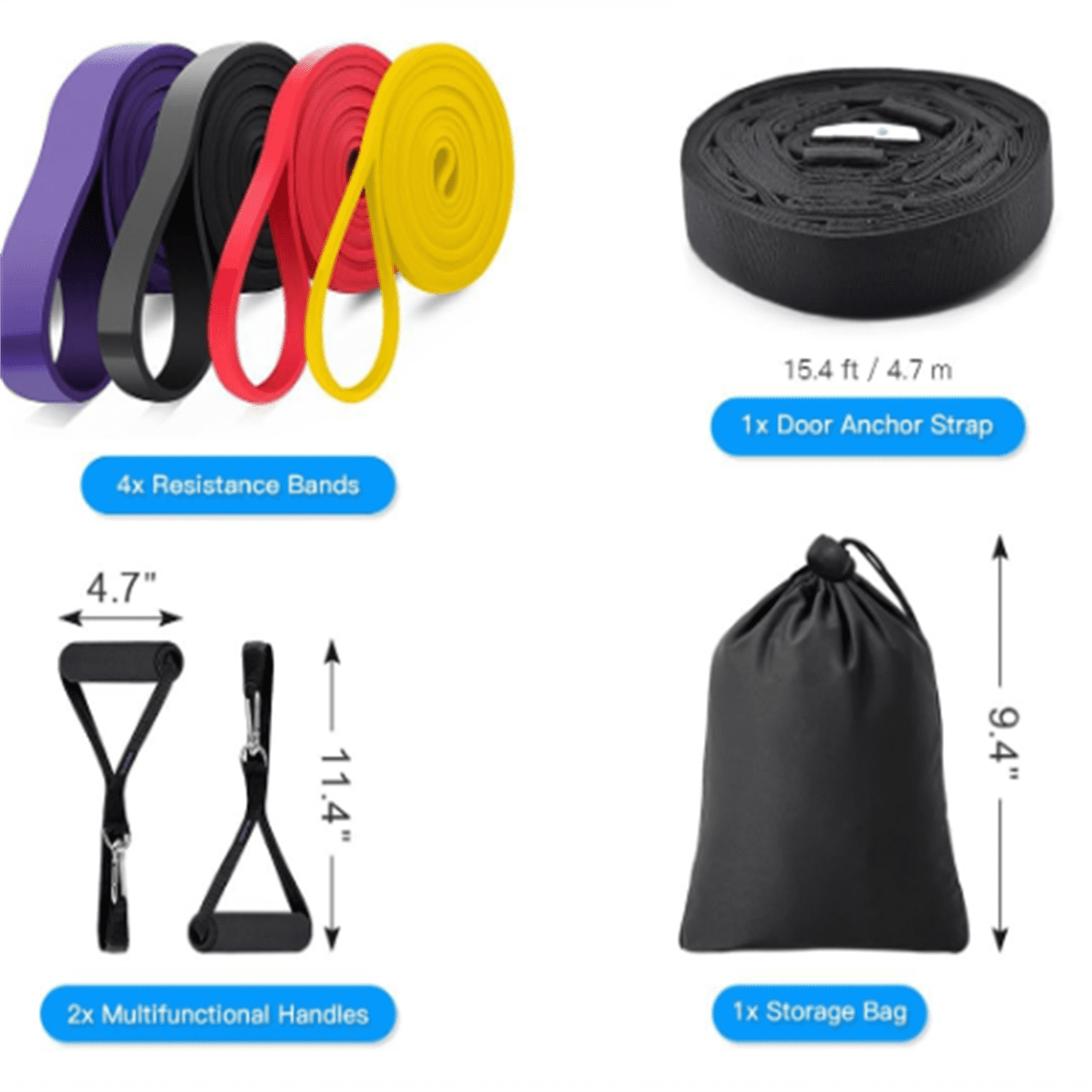 Door Anchor Strap for Resistance Bands Exercises, Multi Point Anchor Gym Attachment for Home Fitness, Portable Door Band Resistance Workout Equipment, Easy to Install, Punch-Free, Nail-Free