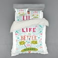 thumbnail image 1 of Ambesonne Saying Bedding Set 4 Pcs, Doodle Floral Island, Queen, Multicolor, 1 of 3