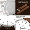 thumbnail image 3 of Watches for Man Ultra-Thin Men’s Quartz Watch with Large Minimalist Dial,Date Window ,Leather strap,Gift for Man Father's Day gift, 3 of 9