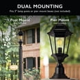 thumbnail image 5 of Textured Black Oak Creek Outdoor Post Top Light, Traditional 6-Panel Clear Beveled Glass, Wet Rated, 5 of 12