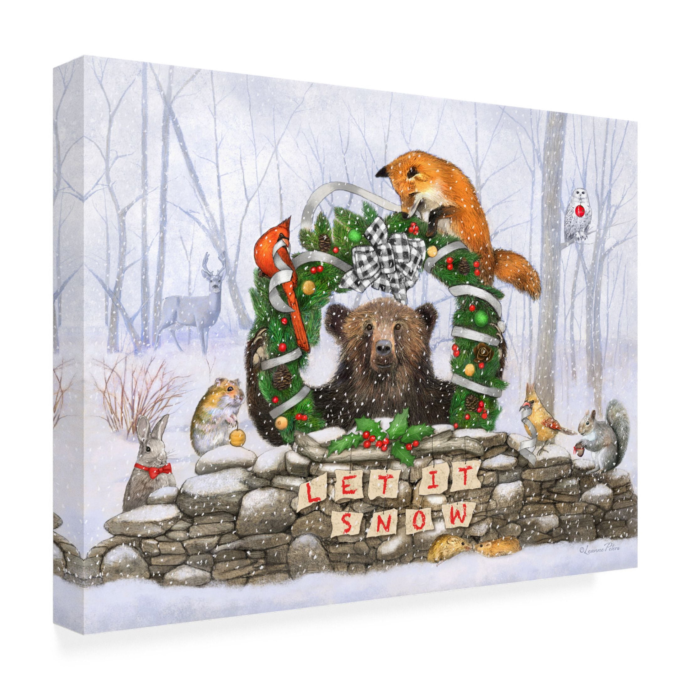 Canvas Wall Art - Art and a Little Magic 'Let It Snow' Wall Art for Living Room, Bedroom, or Office Décor by Trademark Fine Art - 47 x 35 Inches