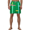 thumbnail image 5 of Unique Bargains Men's Summer Colorful Drawstring Elastic Waist Beach Board Shorts 2 Pack 36 Green, 5 of 6