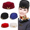 thumbnail image 2 of CUITING Chapeau d'Hôtesse Chapeau Béret Uniforme Formel pour Femmes Cosplay, 2 of 21