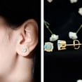 thumbnail image 3 of Rosec Jewels Real Ethiopian Opal Solitaire Stud Earrings for Women (6 mm, AAA Quality), 10K Yellow Gold, 3 of 9