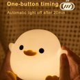 thumbnail image 3 of fastboy Child Cute Duck Silicone Night Light Timing LED Tabletop USB Rechargeable Bedside Touch for Bedroom Gift Ornaments, 3 of 6