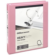 Office Depot® Heavy-Duty View 3-Ring Binder, 1 D-Rings, Pink