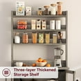 thumbnail image 3 of 6 Tier Kitchen Bakers Rack With Power Outlet Microwave Stand Bakers Rack With Storage Cabinet Farmhouse Small Kitchen Pantry Hutch With Door Thickened Counter, Coffee Bar Storage Shelves, Grey, 3 of 7