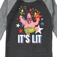 thumbnail image 3 of SpongeBob SquarePants - Lit Fireworks Patrick - Toddler & Youth Raglan Graphic T-Shirt, 3 of 7