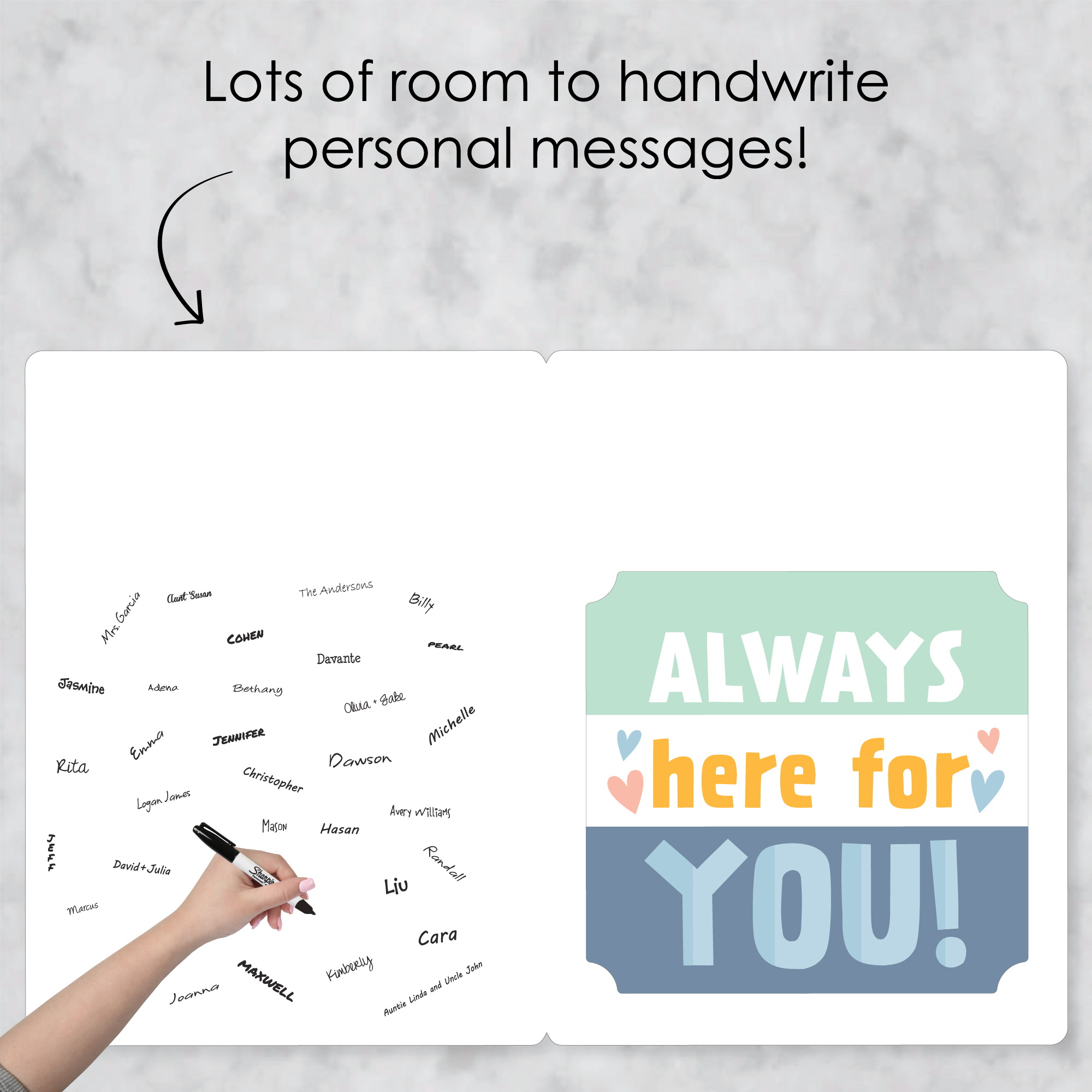 Big Dot of Happiness Sending You a Big Hug - Encouragement Thinking of you Giant Greeting Card - Big Shaped Jumborific Card - 16.5 x 22 inches