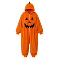 thumbnail image 6 of LIZUOJUN Under $15 Women Halloween Onesie Pajamas Hooded Zip Up Footie Pumpkin Print Soft Fabric Cosplay Costume For Holiday Parties Cozy Nights Sleepover Orange Flannel, 3XL, 6 of 7