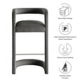 thumbnail image 2 of Modway Winslow 30.5"H Performance Velvet Barrel Back Bar Stool in Storm Gray, 2 of 9