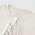 thumbnail image 4 of Spazoro Toddler Girls Cardigan Sweaters, Ruffled Trim Button Down Solid Color Long Sleeve Soft Knit Shrug for Dailywear White Size 3 T, 4 of 6