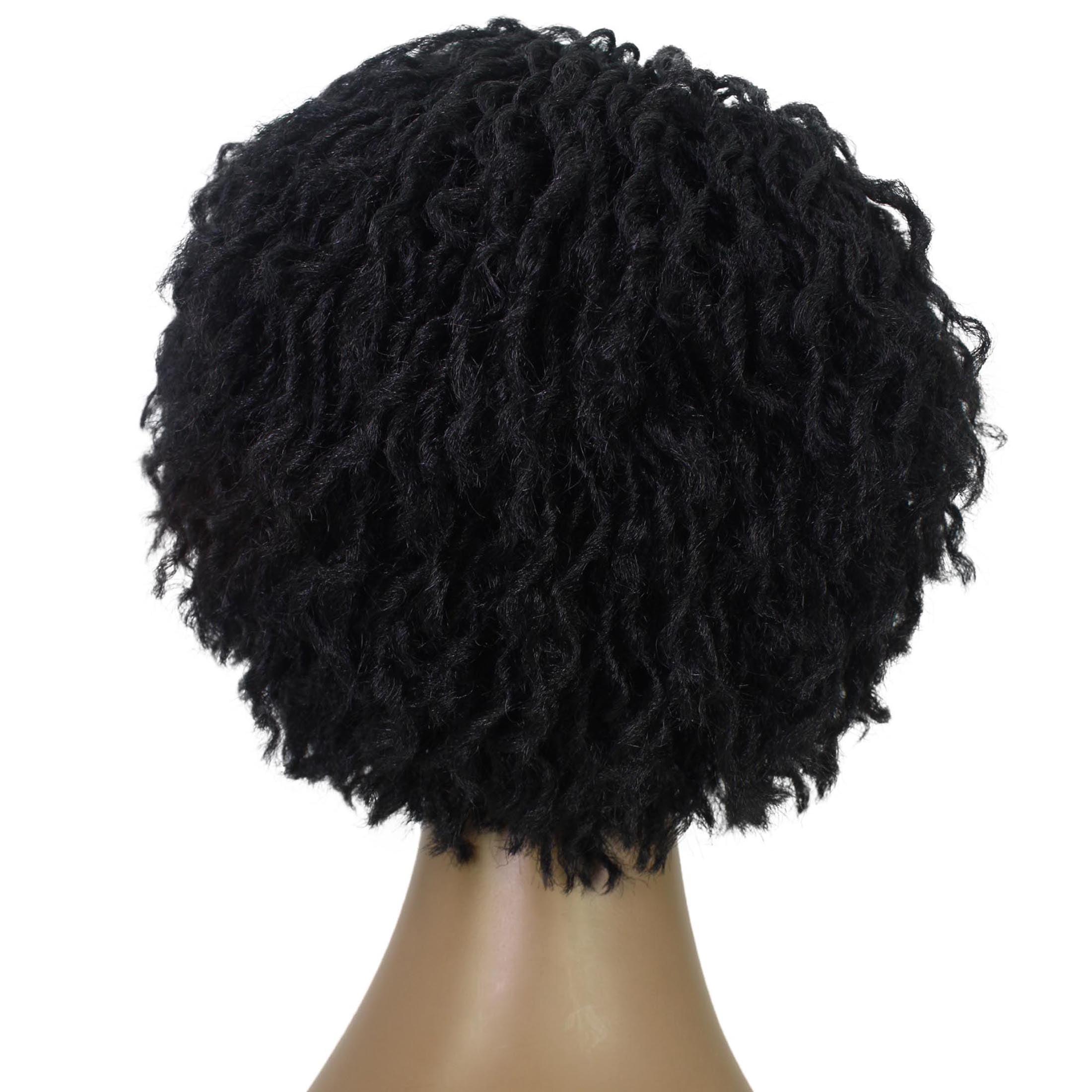 LUXLUXE 10" Black Full Wig for Women | Pixie Cut Synthetic Dreadlock Wig | No Lace, Heat-Resistant for Party & Daily Wear