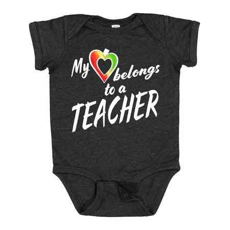 

Inktastic My Heart Belongs to a Teacher Gift Baby Boy or Baby Girl Bodysuit