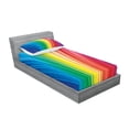 thumbnail image 2 of Ambesonne Modern Fitted Sheet & Pillow Sham Set, Psychedelic Stripes, Twinxl, Magenta Blue, 2 of 2