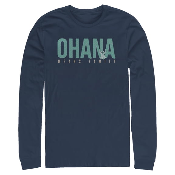 Mens Lilo & Stitch Bold Ohana means Family Long Sleeve Shirt