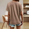 thumbnail image 5 of Women's Elegant Casual Fashion T-Shirt Button Neck Short Sleeve Top Comfortable Stylish Blouse for Everyday Wear, 5 of 9