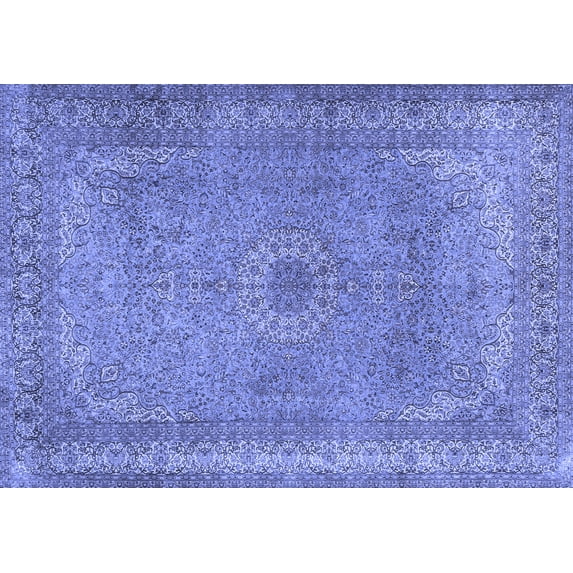 Ahgly Company Machine Washable Indoor Rectangle Persian Blue Traditional Area Rugs, 2' x 3'