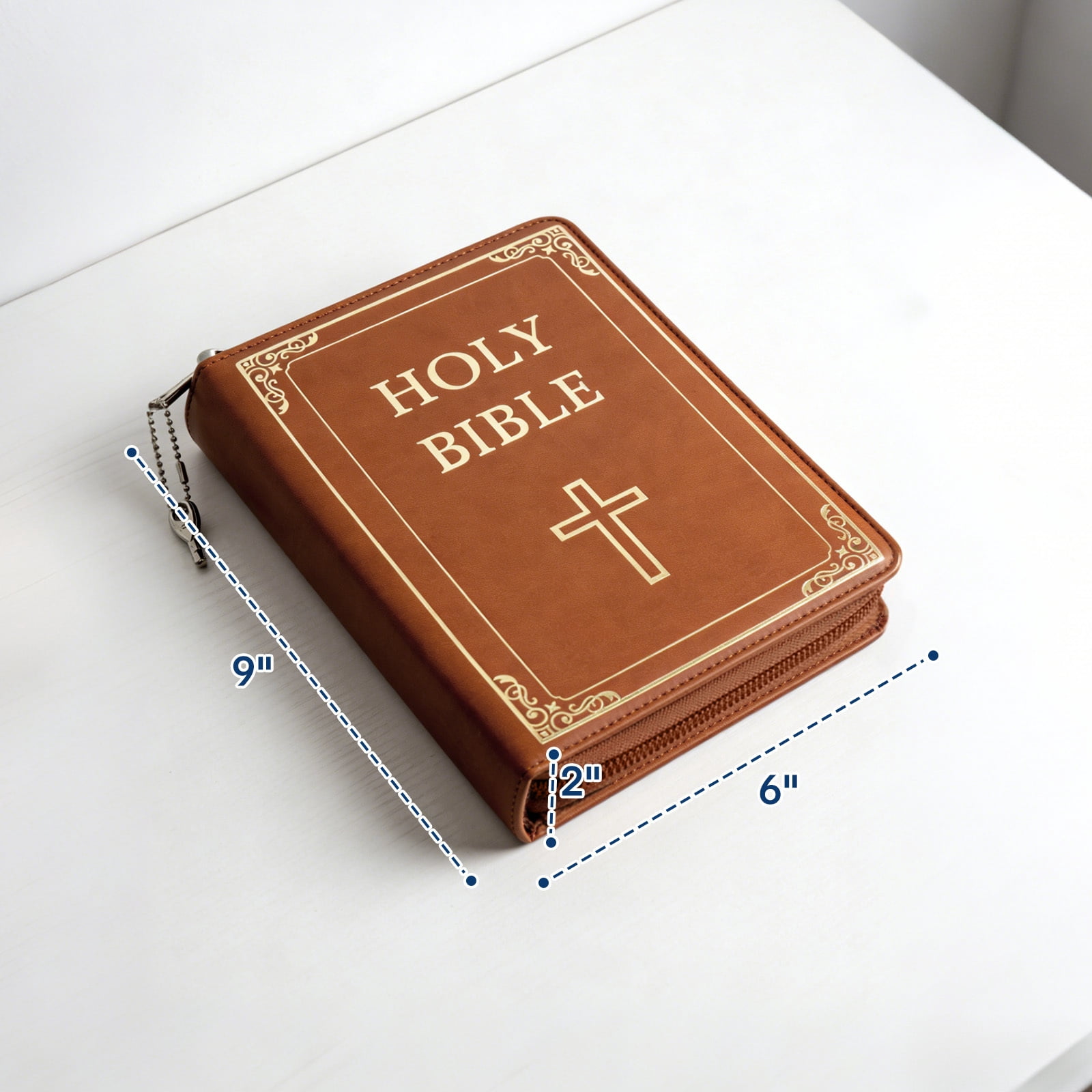 POCHAR Portable Gun Pouch, Holy Bible Leather Soft Pistol Case with Lockable Zipper