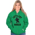 thumbnail image 3 of Funny Christmas Get Baked Gingerbread Zip Up Hoodie Men's Women's Brisco Brands S, 3 of 5