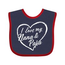 Inktastic I Love My Nana and Papa in White Chalk Heart Boys or Girls Baby Bib