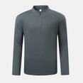 thumbnail image 3 of ZCFZJW Men's Running Shirt Long Sleeve Quarter Zip up Stand Collar Pullover Lightweight Moisture Wicking Quick Dry Athletic Workout Shirts Dark Gray M, 3 of 4