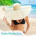 thumbnail image 3 of JASGOOD Oversized Beach Hat for Women Wide Brim Straw Sun Hat Foldable Packable Travel Vacation Pool Outdoor, 3 of 7