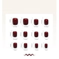 thumbnail image 6 of Press On Nails Short Square Burgundy Glossy Glitter Edge, Fake Nails Full Cover Stick On Nails with Glue Tabs, Reusable Acrylic Nails Kit for Women, 4 Boxes 96 PCS, 6 of 8