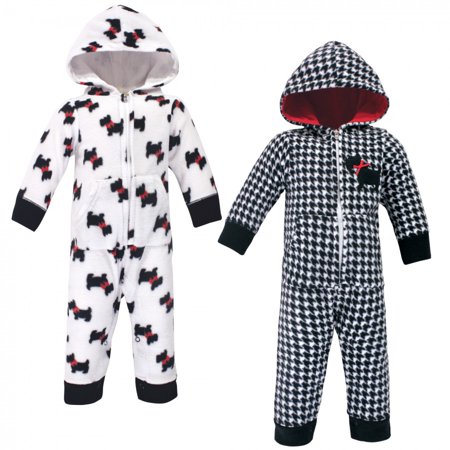 

Hudson Baby Infant Girl Fleece Jumpsuits Coveralls and Playsuits 2pk Scottie Dog 9-12 Months