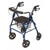 GF Health Products RJ4805B Lumex Walkabout Four-Wheel Contour Deluxe Rollator, Blue
